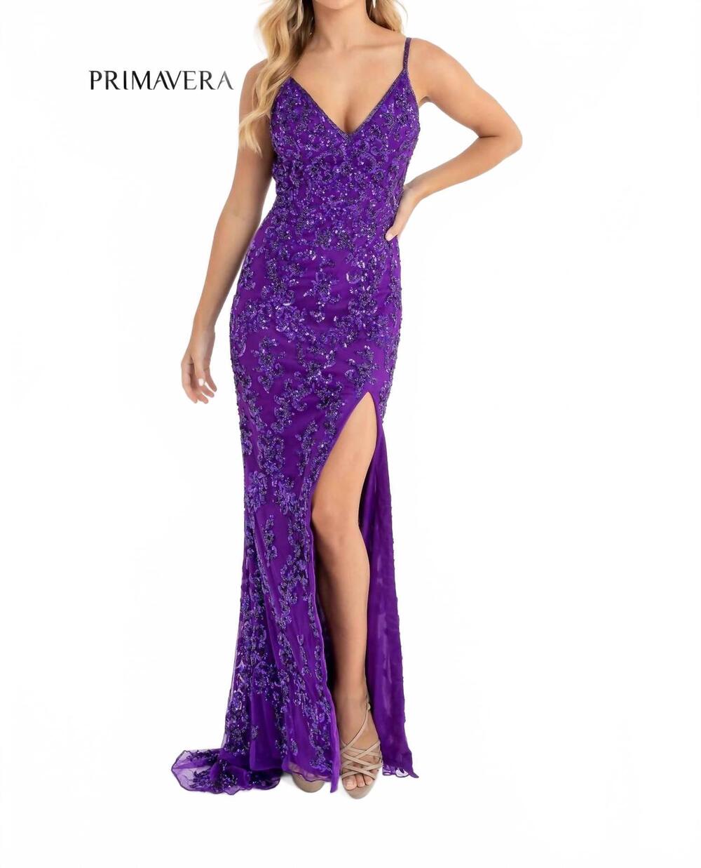 NEW PRIMAVERA stunning long evening dress in lavender